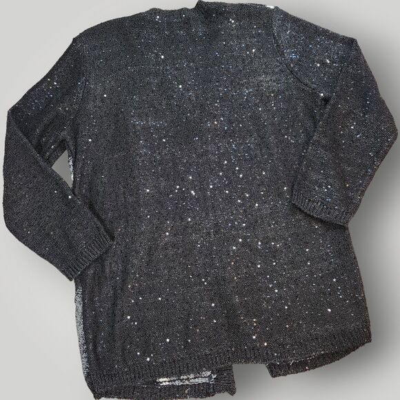 Alfred Dunner Women's S Embellish Black White Two-fer 3/4 Sleeve Sweater - Picture 11 of 15